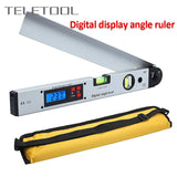 250/400MM 0-225 Degree Digital Angle Ruler Detector Aluminum Alloy Electronic Protractor Level Measuring Gauge Meter Inclinomete