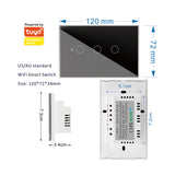 Smart Home New WiFi US/AU 2-way Control Touch Switch 1 2 3 Gang Automatical Glass Panel Work with Google Home Alexa