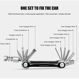 10 in 1 Multifunctional Bicycle Tire Repair Tools Kit Folding Multitool with Screwdriver Riding Cycling Equipment