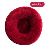 Round Big Dog Bed Sofa Long Plush Lounger Basket Fluffy Pet Bed House for Dogs Cats Puppy Cushion Winter Warm Pet Bed Kennel