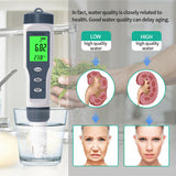 3 in 1 TDS PH Meter PH/TDS/Temp Meter Digital Water Quality Monitor Household PH Tester Backlight for Pools Drinking Aquariums