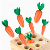 Montessori Pulling Carrot Wooden Toys Baby Toys Color Shape Matching Size Cognition Toys Kids Educational Toy Set Child Gifts