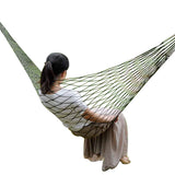 Portable Nylon Mesh Hammock Outdoor Sleeping Bed for Travel Camping Blue Green Red Hanging Folding Patio Swing Chair Furniture