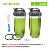 Replacement Cups 32 Oz with Lids for Original NutriBullet Blender Pro 900W 600W for Nutri Blade Replacement Parts