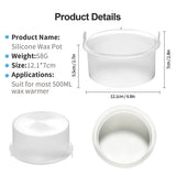2PCS Silicone Wax Pot Wax Melting Inner Pot Replacement Nonstick Silicone Hair Removal Wax Bowl for 500ml Wax Warmer Machine