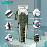 VGR Hair Clipper Set Electric Hair Trimmer Cordless Beard Grooming For Men Barber Hair Cutting Machine for Men Rechargeable USB
