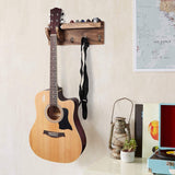 Guitar Wall Hanger Guitar Holder Wall Mount Bracket Hanger Guitar Wood Hanging with Pick Holder and 3 Hooks Carbonized