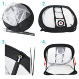 Golf Swing Trainer Nylon Golf Practice Net Golf Swing Net Golf Chipping Pitching Cages Portable Golf Practice Training Aids Mats