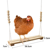 Chicken Swing Toy for Coop Natural Safe Wooden Accessories Handmade Durable Perch Ladder Birds Entertainment Stress Relief