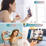 Portable LED Ring Light 3200K-6500K 40LED Lamp USB Charge Selfie Clip Lamp Video Live Vlog Youtube Fill Light For iPhone Android