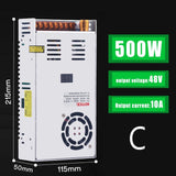 500W Battery Charger Aluminium Case Current and Voltage Dual Display 110V 220V lifepo4 Charger Power Supply 24V 20A / 36V 13.8A/