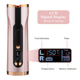 Ceramic Automatic Hair Curler Cordless for Beach Waves Hair Styling Tools Adjustable Temperature Rotating Iron Curling Wand