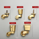 Universal Caster Wheels 360 Degree Rotation Round/ Square Cup Brass Heavy Wheel Hardware Movable for Furniture Cabinet