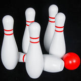 2 Sets Large Size Wooden Skittle Ball Indoor Bowling Game With 6 Bowling Pins Sports Toys For Kids