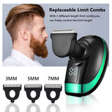 Multi Grooming Kit Digital Display Electric Shaver Hair Trimmer Beard Electric Razor Wet Dry Men Facial&Body Shaving Machine