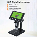Digital Microscope Photo and Video with 4.3inch 1080P Screen 1000X Magnification Zoom 8pcs LED Lights Compatible for Windows Mac