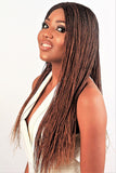 Braid Wigs Women's Long Straight Hair Middle Split Full Top Chemical Fiber Headgear Box Braid Wigs