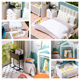Cutebee DIY DollHouse Doll House Miniature Dollhouse Wooden Furniture Kit Toys for Children New Year Christmas Gift Case