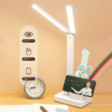 LED Double-Head Desk Lamp,LED Lights Battery Operated Table Lamp With USB Charging Eye Protection Lights For Home/Office