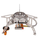 Windproof Camping Stove Ultralight Foldable Backpack Stove Burner with Wind Shield for Outdoor Camping, Hiking, Fishing