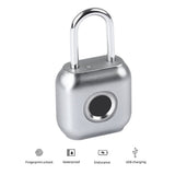 Pure Fingerprint Unlock Smart Fingerprint Door Lock Safe Padlock USB Charging Waterproof Keyless Lock