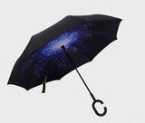 2021 Folding Long Shank Double Layer Inverted Umbrella Windproof Reverse C-Hook male golf umbrella reverse Umbrellas For Women