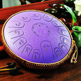 steel Tongue Drum 15 Note 14 Inches Tank Drum, Percussion Handpan Drum for Yoga Meditation Entertainment Musical Education Black