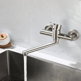 Wall Mount Kitchen Faucet Stainless Steel Bathroom Basin Faucet  Long Nose Outlet Rotatable Hot Cold Mixer Tap torneira cozinha