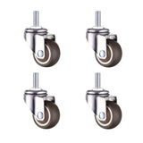 4Pcs Furniture Caster Wheels No Noise Swivel Soft Rubber Rollers with Thread Stem for Office Chair Cart Trolley Workbench 1inch