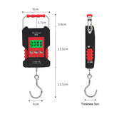 50Kg/5g Full Waterproof Hanging Scale Portable Fish Hook Electronic Weighting Luggage Scale LCD Digital Scale with 1.5m Ruler