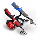 5.2:1 Portable Telescopic Fishing Pole Aluminum Alloy Pen Shape Fishing Rod with Reel Wheel Ultralight Spinning Fish Rod Combo