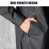 2020 new black fashion adult waterproof long men women raincoat hooded for big boy girl travel fishing climbing cycling
