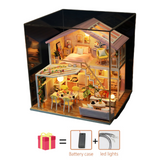 Flower Room Diy DollHouse Wooden Miniature Furniture Doll House maison Model Building Kits casa Toys For Kids Girls Xmas Gifts