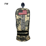 Golf Wood Cover American Flag Camouflage For Driver Fairway Hybrid Nylon Waterproof Protector Set Golf Club Covers Number Tag