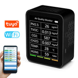 Tuya WiFi Air Quality Detector 6 In 1 Detector PM2.5 TVOC CO2 CH2O Temperature Humidity Intelligent Linkage APP Remotes Viewing
