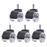 5pcs/pack 2inch Furniture For Carpet Home Office Chair Caster Smoother 360 Degree Rotation Hardware Wooden Floor Quieter