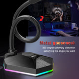 New Computer USB Microphone RGB Luminous Bendable Microphone Driveless Voice Chat Video Conference Microphones