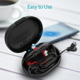 Dodocool Headphone Charging Case Portable Holder Travel Carrying Storage Bag with Built-in 500mAh Rechargeable Battery