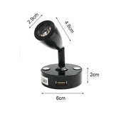 DC12V 24V Led Touch Dimmen Rv Leeslamp Usb Interface Leeslamp, Led Dimbare Boot Licht, muur Gemonteerde Led Wandlamp