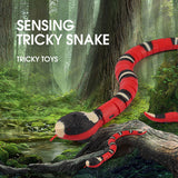 Smart Cat Toys Interactive Sensing Snake Eletronic Cat Teaser Indoor Play Kitten Automatic Toy For Cats Kitten USB Rechargeable