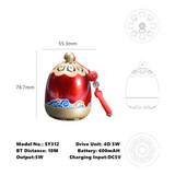 2022 new Chinese style HiFi wireless bluetooth speaker portable outdoor mini subwoofer stereo speaker with night light flashing