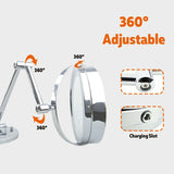 Led 10X nifying Makeup Shaving Vanity Mirror Bathroom Wall Mount 360°