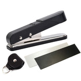 -Guitar Picks DIY Guitar Pick Punch Cutter With Leather Key Chain Pick Holder And 2 Pick Strips Sheet,Guitar Picks Tool