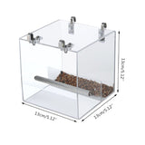 Acrylic Bird Feeder Hanging Seed Tray Box Parrot Perch Stand Cage Feeding Tools Dropship