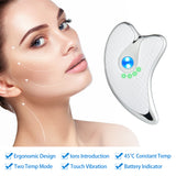 Facial Massager Plate Micro Electric Scraping Plate LED Light Heating Scraping Facial Lift Massage Vibrating Facial Massager
