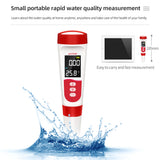 Professional Temp PH Meter Digital Water Quality Purity Tester Temperature Pen Acidometer Detector for Pool Laboratory Aquarium