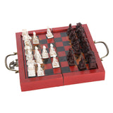 Xi'an Terracotta Warriors Chess Set 20x20cm Folding Chessboard Handmade Unique Collectible