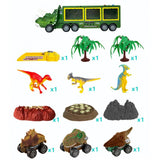 Dinosaur Transport Truck Pull Back Dino Car Vehicle Container Simulated Dinosaur Model Lighting Music Kids Toys Boys Xmas Gift