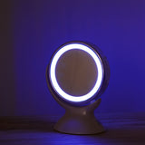 Adjustable 5X Magnification Lighted LED Makeup Mirror Bathroom Vanity Mirror 360 Degree Swivel Double-sided Table Mirror (White)
