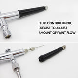 Airbrush Gun Gravity and Siphon Feed Airbrush 0.3mm Nozzle 22cc &amp; 7cc Cups for Cake Decorating Model Painting